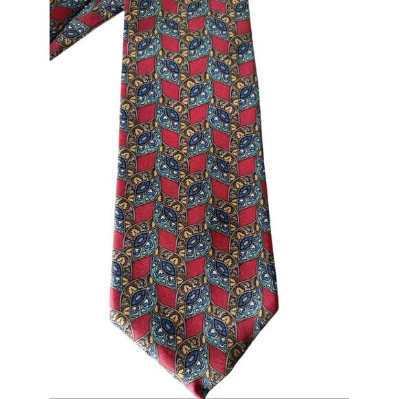 Spencer Lowe Silk Geometric Necktie Vintage in Box USA Business Preppy NEW - Picture 1 of 5